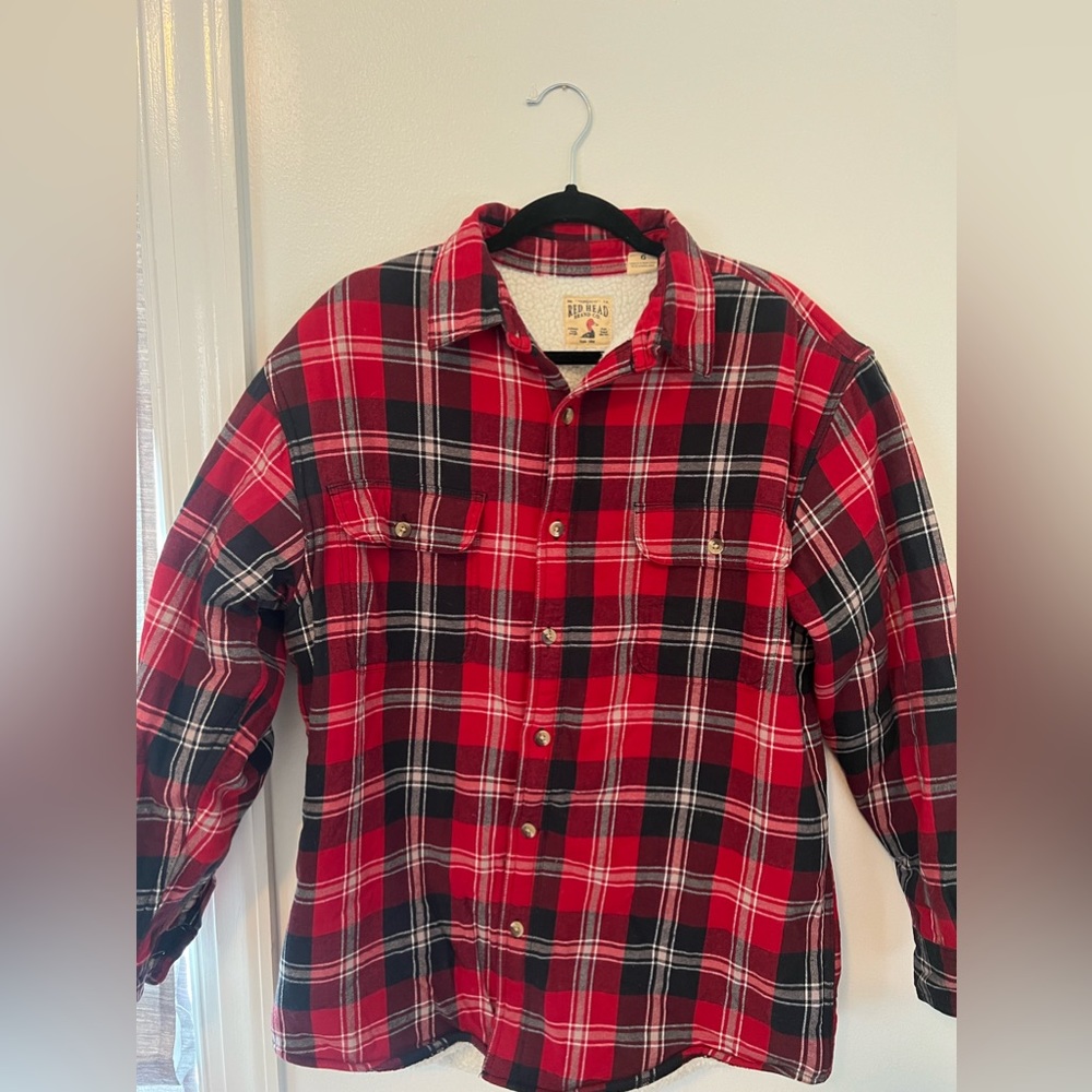 Red Head Fleece Lined Red/Black Flannel - Size Large